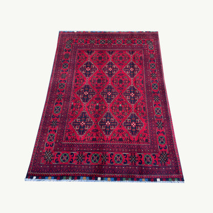 Marinos Khal Mohammadi Rug – Deep Crimson Luxury with Afghan Tribal Sophistication