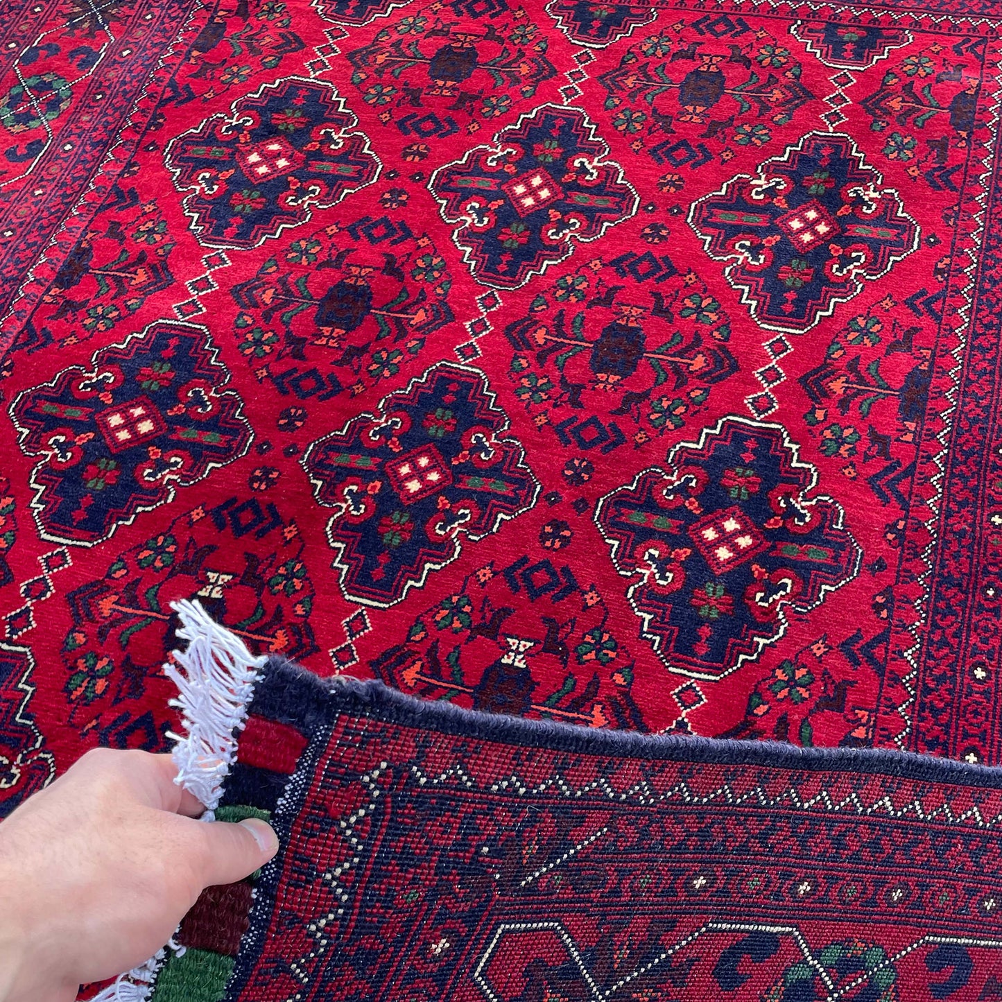 Marinos Khal Mohammadi Rug – Deep Crimson Luxury with Afghan Tribal Sophistication