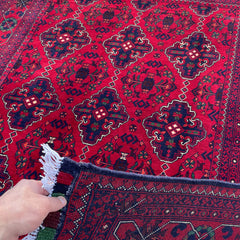 Marinos Khal Mohammadi Rug – Deep Crimson Luxury with Afghan Tribal Sophistication