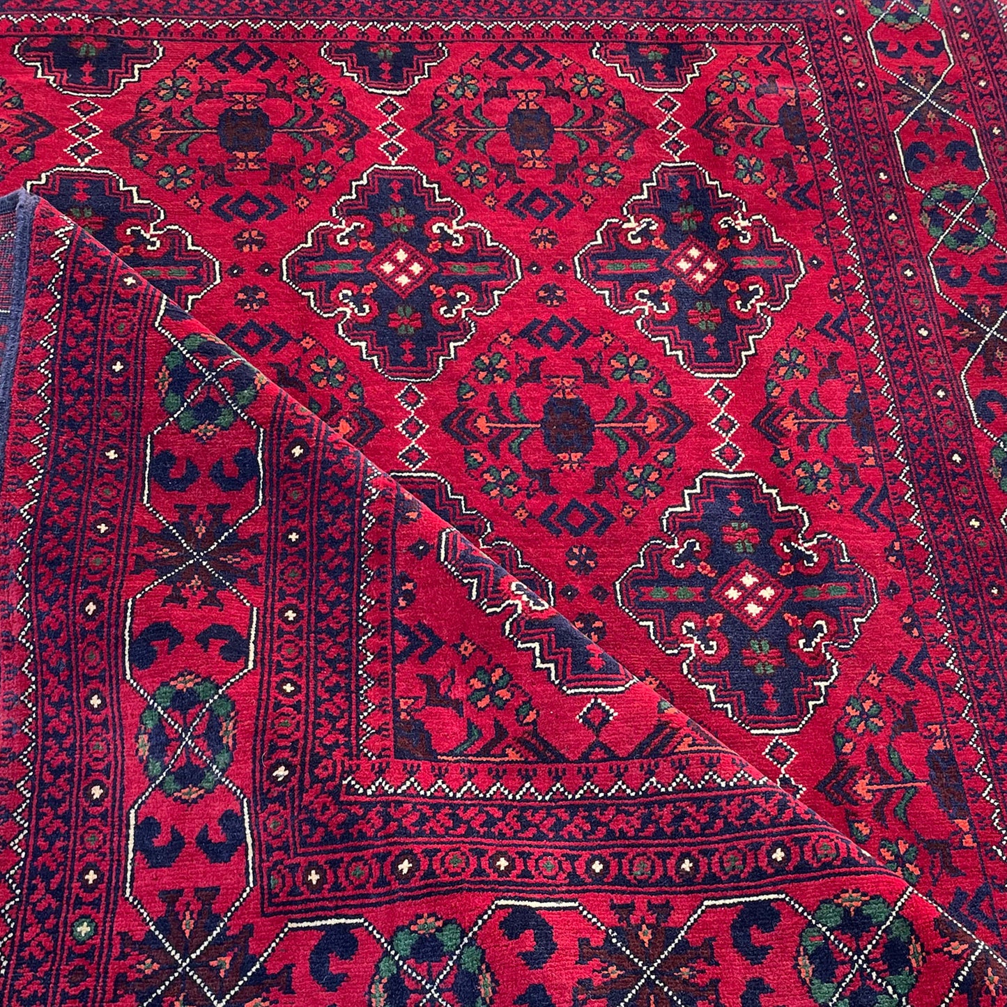 Marinos Khal Mohammadi Rug – Deep Crimson Luxury with Afghan Tribal Sophistication