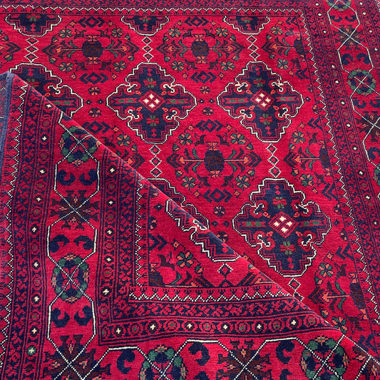 Marinos Khal Mohammadi Rug – Deep Crimson Luxury with Afghan Tribal Sophistication