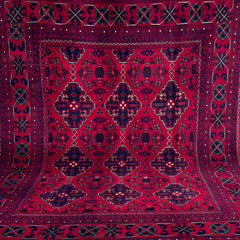 Marinos Khal Mohammadi Rug – Deep Crimson Luxury with Afghan Tribal Sophistication