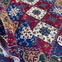 Marinos Bukhara Rug – Afghan Heritage in Multicolour Harmony and Grid Precision