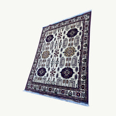 Marinos Gandomi Rug – Afghan Sophistication in Ivory Fields and Medallion Harmony