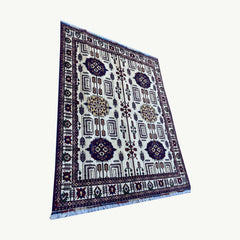 Marinos Gandomi Rug – Afghan Sophistication in Ivory Fields and Medallion Harmony