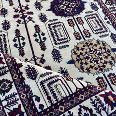 Marinos Gandomi Rug – Afghan Sophistication in Ivory Fields and Medallion Harmony