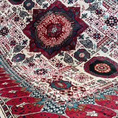 Marinos Mamlok Rug – Regal Afghan Design in Rose and Ivory Splendour