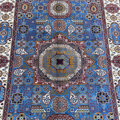 Handwoven Marinos Mamlook Rug with Intricate Geometric and Floral Designs
