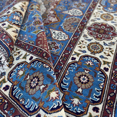 Handwoven Marinos Mamlook Rug with Intricate Geometric and Floral Designs