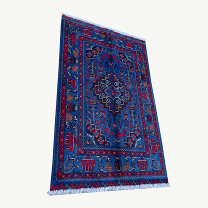 Marinos Afghan Rug – Bold Geometric Motif with Tribal Charm