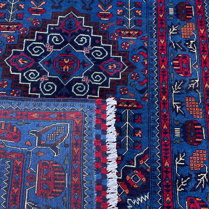 Marinos Afghan Rug – Bold Geometric Motif with Tribal Charm