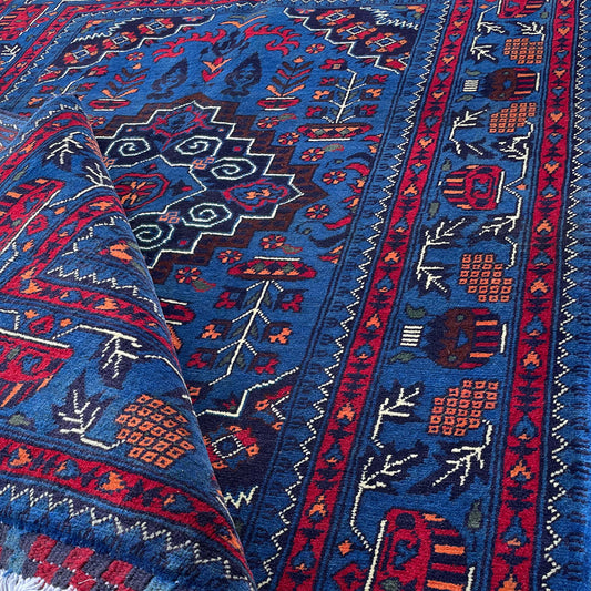 Marinos Afghan Rug – Bold Geometric Motif with Tribal Charm