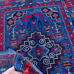 Marinos Afghan Rug – Bold Geometric Motif with Tribal Charm
