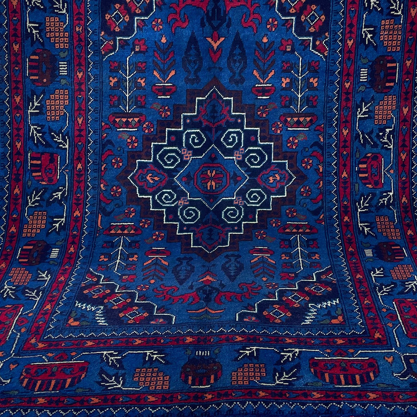Marinos Afghan Rug – Bold Geometric Motif with Tribal Charm
