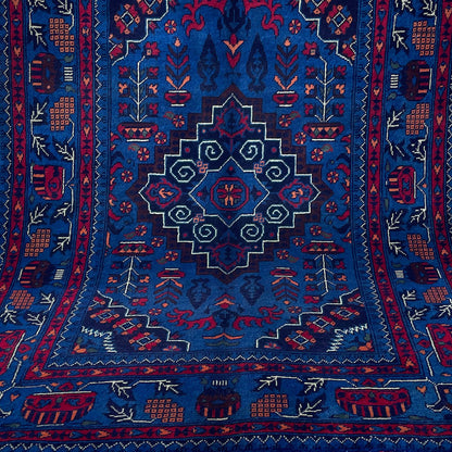 Marinos Afghan Rug – Bold Geometric Motif with Tribal Charm