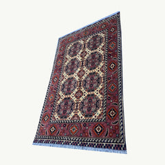 Marinos Afghan Rug – Ivory & Terracotta Tinted Tribal Harmony