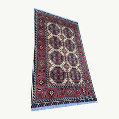 Marinos Afghan Rug – Ivory & Terracotta Tinted Tribal Harmony