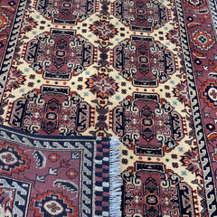 Marinos Afghan Rug – Ivory & Terracotta Tinted Tribal Harmony