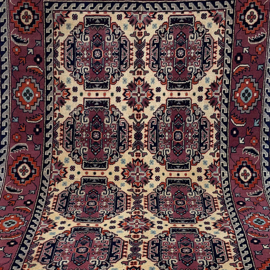 Marinos Afghan Rug – Ivory & Terracotta Tinted Tribal Harmony