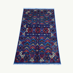 Marinos Perda Gul Rug – Afghan Mastery in Colorful Chevron Elegance