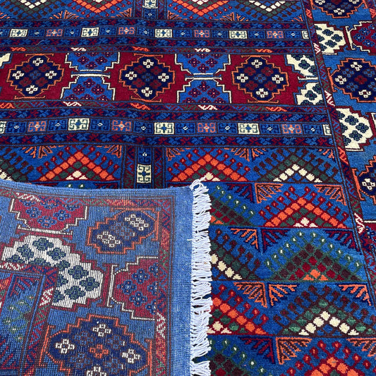 Marinos Perda Gul Rug – Afghan Mastery in Colorful Chevron Elegance