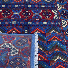 Marinos Perda Gul Rug – Afghan Mastery in Colorful Chevron Elegance