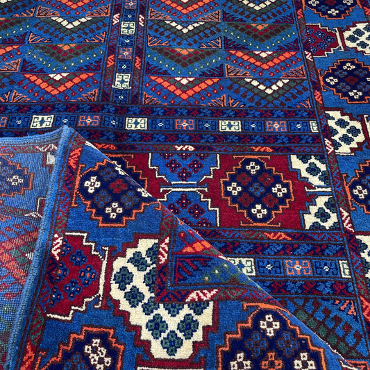Marinos Perda Gul Rug – Afghan Mastery in Colorful Chevron Elegance