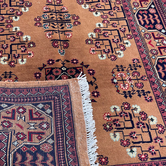 Marinos Oriental Bukhara Rug – Handwoven Golden Elegance from Afghan Heritage