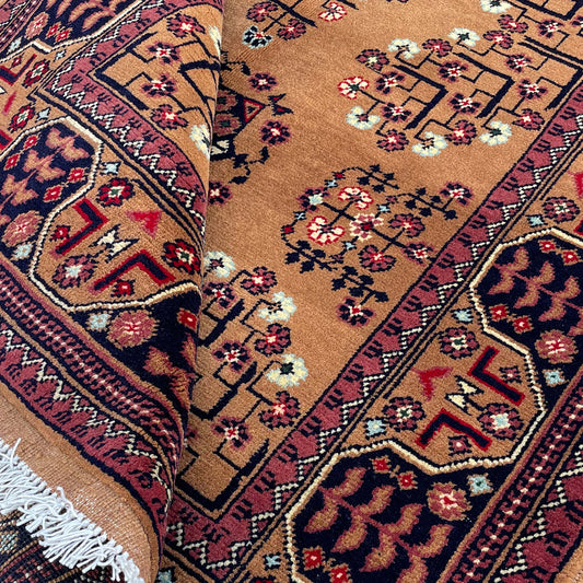 Marinos Oriental Bukhara Rug – Handwoven Golden Elegance from Afghan Heritage