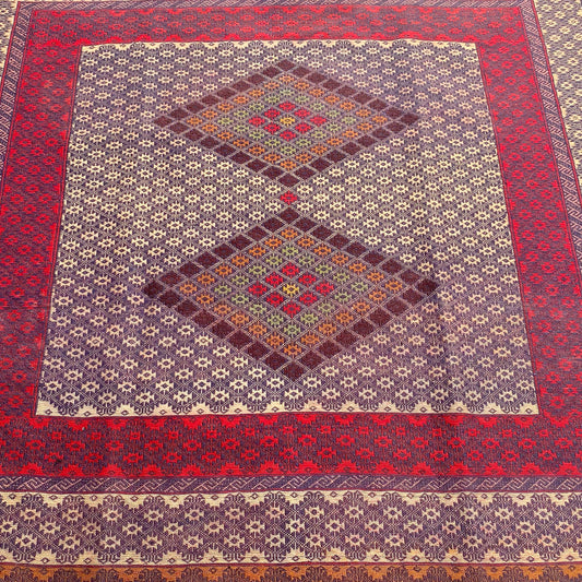 Makhdom Sumak Kilim Rug – 6.9 x 4.2 ft – Handwoven Wool Flat-Weave