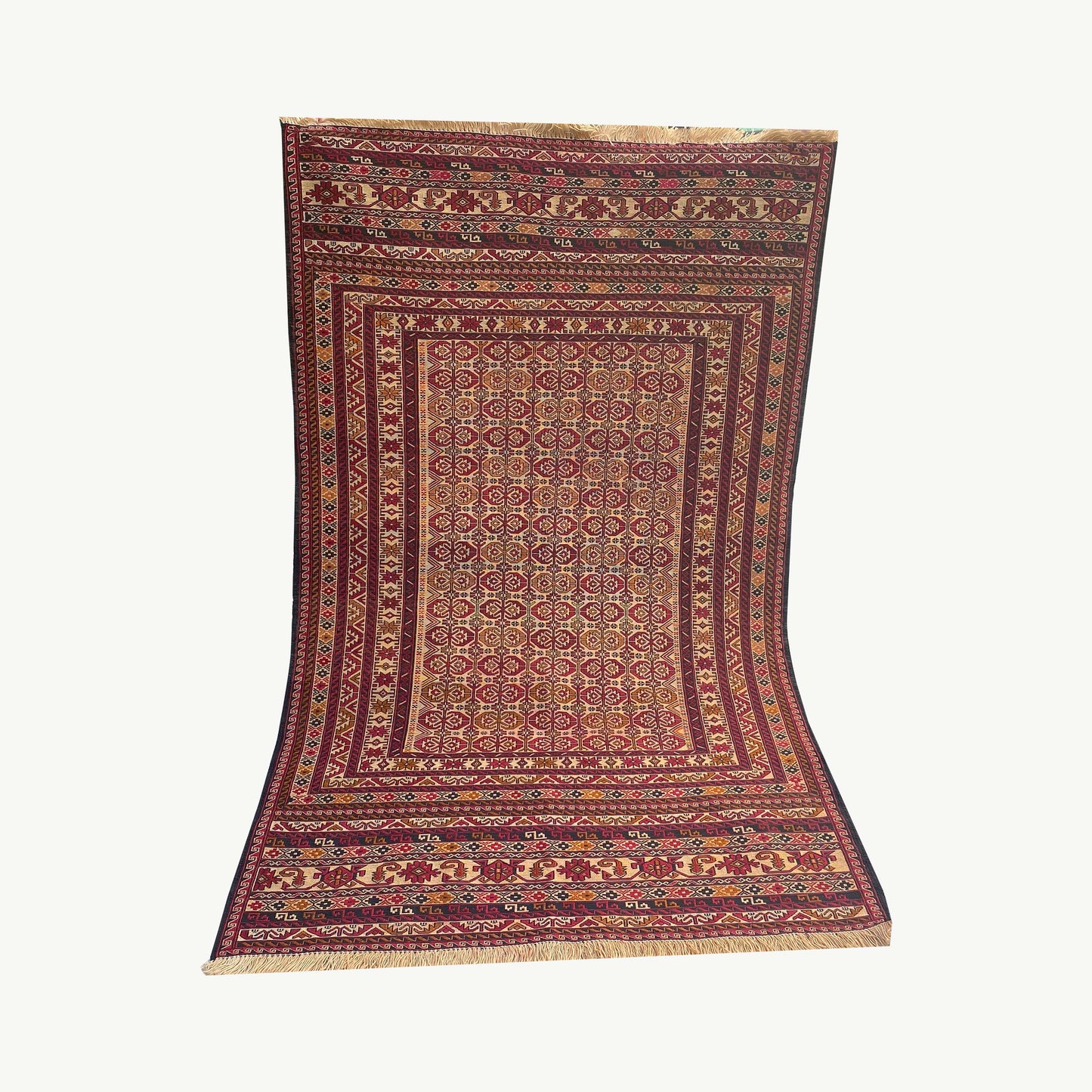 Sumak Kilim Rug – Antique Turkish Elegance in Intricate Geometric Harmony