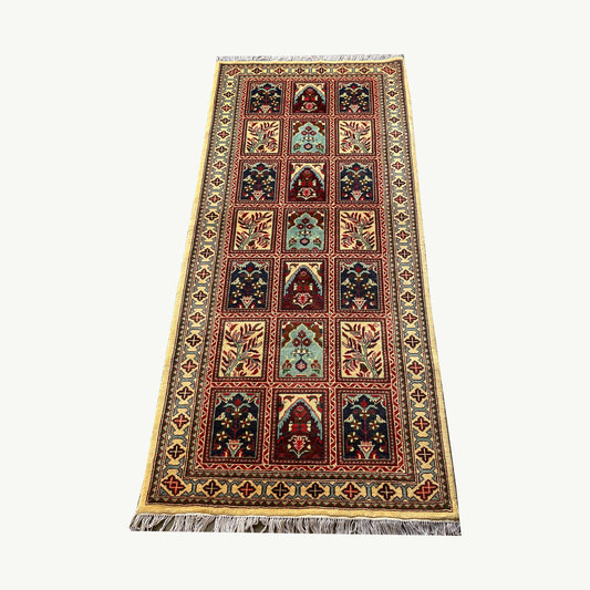Marinos Ayna Gul Rug – Classic Afghan Elegance in a Garden of Geometrics