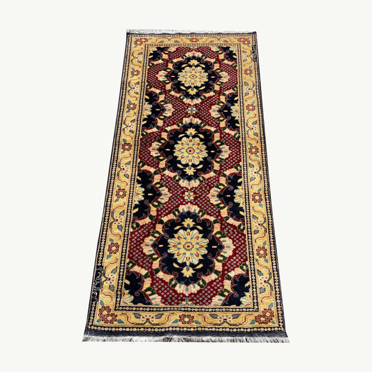 Marinos Afghan Rug – Elegant Floral Medallions Framed by Traditional Afghan Artistry