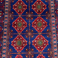 Afghan Yusof Bai 10 x 2.10 Runner – Repeating Medallions in Royal Blue
