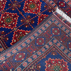 Afghan Yusof Bai 10 x 2.10 Runner – Repeating Medallions in Royal Blue