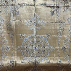 Golden Silk Persian Rug – 9.8 x 6.5 ft with Central Medallion Design