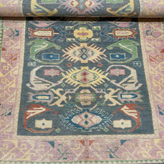 Colorful Afghan Tribal Rug – Hand-Knotted Totemic Geometric Design