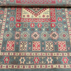 Vintage Kazak Tribal Rug – Hand-Knotted Geometric Medallion Design