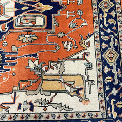 Hand-Knotted Afghan Kazak Rug 6.2 x 5.8 ft – Geometric Medallion Design