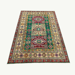 Hand-Knotted Traditional Rug 7 x 5 ft – Geometric Patterns & Rich Colors