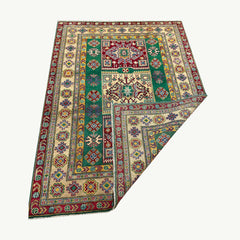 Hand-Knotted Traditional Rug 7 x 5 ft – Geometric Patterns & Rich Colors