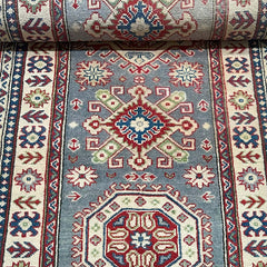 Afghan Kazak 9.5 x 2.7 Runner – Traditional Geometric & Floral Design