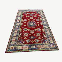 Hand-Knotted 10 x 6.4 Kazak Rug – Traditional Floral & Geometric Design