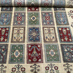 Hand-Knotted Afghan 10.8 x 6.6 Rug – Geometric Patterns and Floral Motif