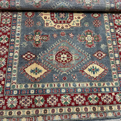 Afghan Kazak 6.8 x 4.8 Rug – Tribal Floral & Diamond Medallion Design