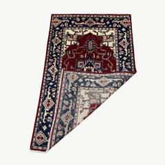 Afghan Kazak 4.8 x 2.8 Rug – Deep Red Field with Tribal Medallion Design