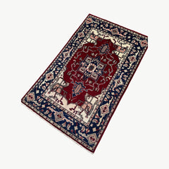 Afghan Kazak 4.8 x 2.8 Rug – Deep Red Field with Tribal Medallion Design