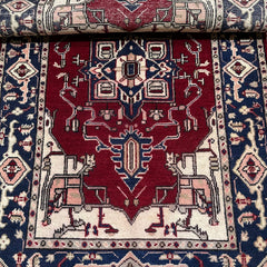 Afghan Kazak 4.8 x 2.8 Rug – Deep Red Field with Tribal Medallion Design