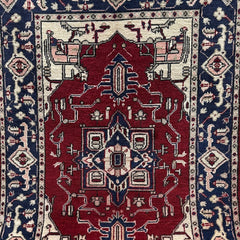 Afghan Kazak 4.8 x 2.8 Rug – Deep Red Field with Tribal Medallion Design