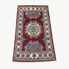 Afghan Kazak 4.2 x 2.5 Rug – Tribal Medallion & Geometric Motifs